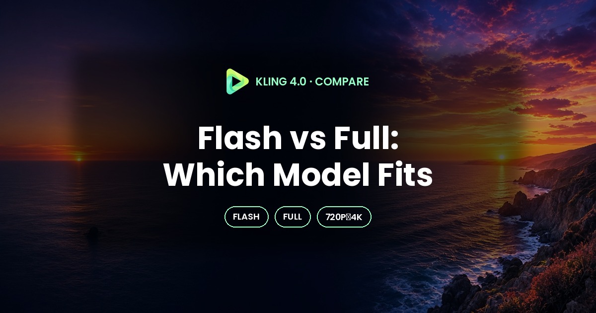 Kling 4.0 Flash vs Full Model Compared 2026